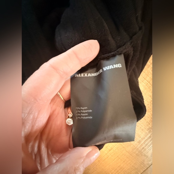 Alexander Wang Ribbed Bodycon Mini Dress Black Medium - Picture 5 of 8
